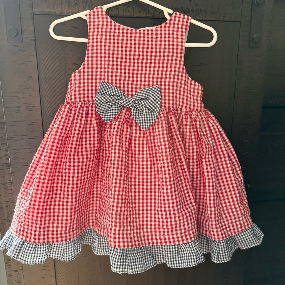 Marmellata Red, White and Blue Ruffled Sundress, size 18 mo